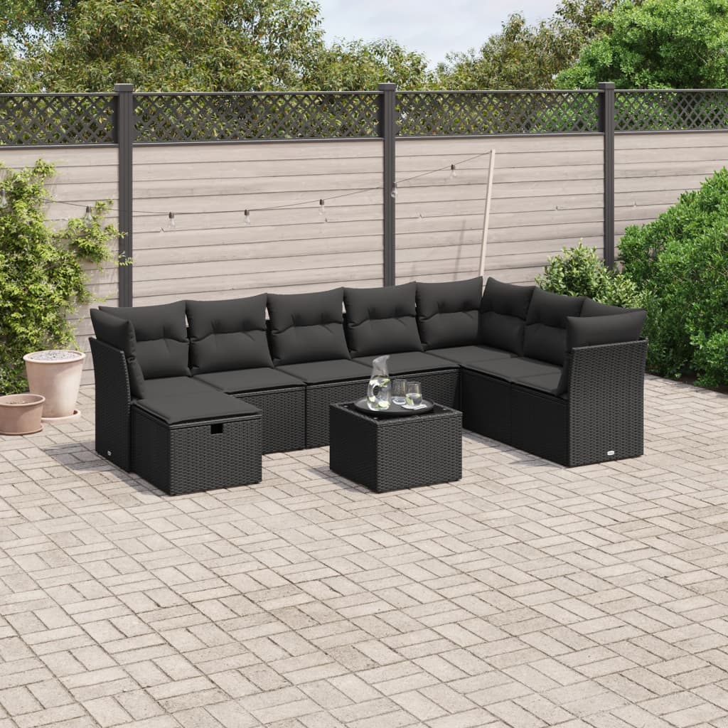 Set Canapele De Grădină, 8 Piese, Cu Perne, Bej, Poliratan
