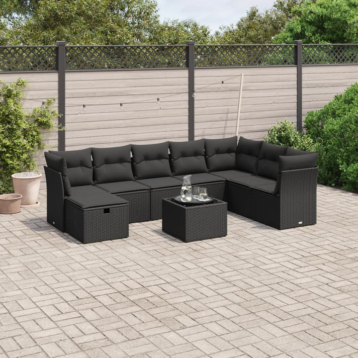 Set Canapele De Grădină, 8 Piese, Cu Perne, Bej, Poliratan