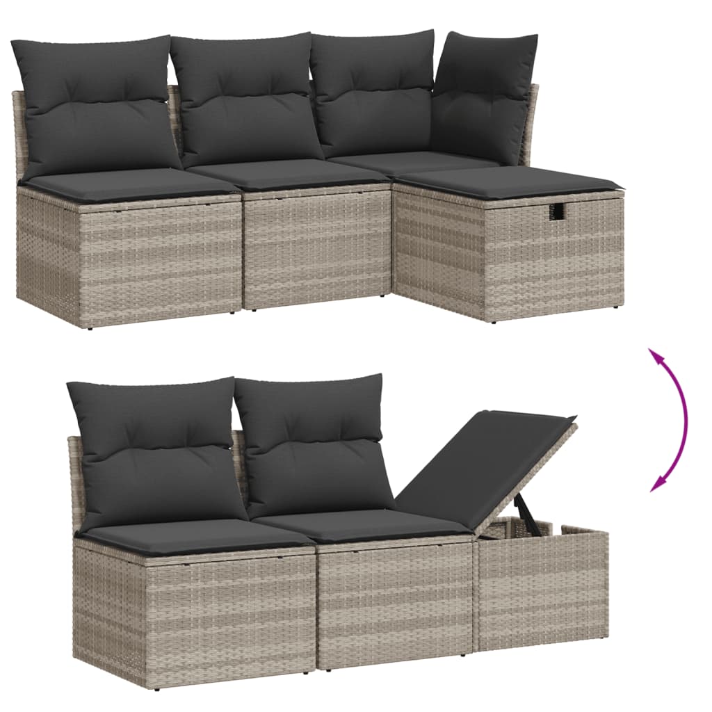 Set Canapele De Grădină Cu Perne, 6 Piese Poliratan
