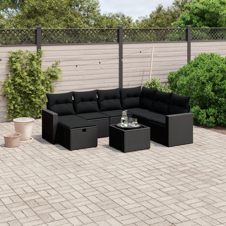 Set Canapele De Grădină, 7 Piese, Cu Perne, Bej, Poliratan