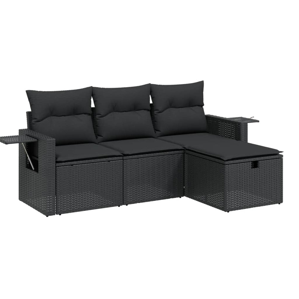 Set Mobilier De Grădină Cu Perne, 4 Piese, , Poliratan