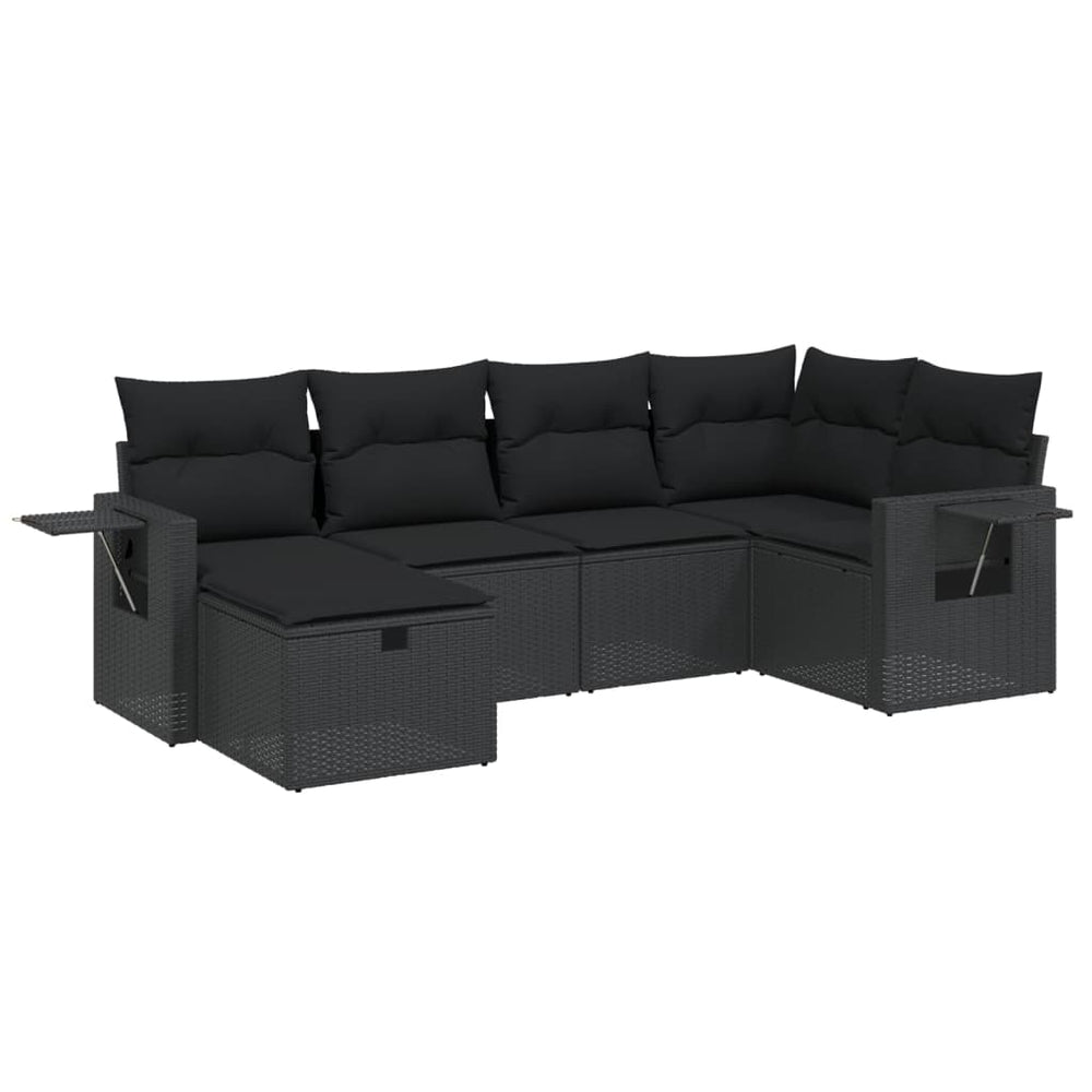 Set Mobilier De Grădină Cu Perne, 6 Piese, , Poliratan