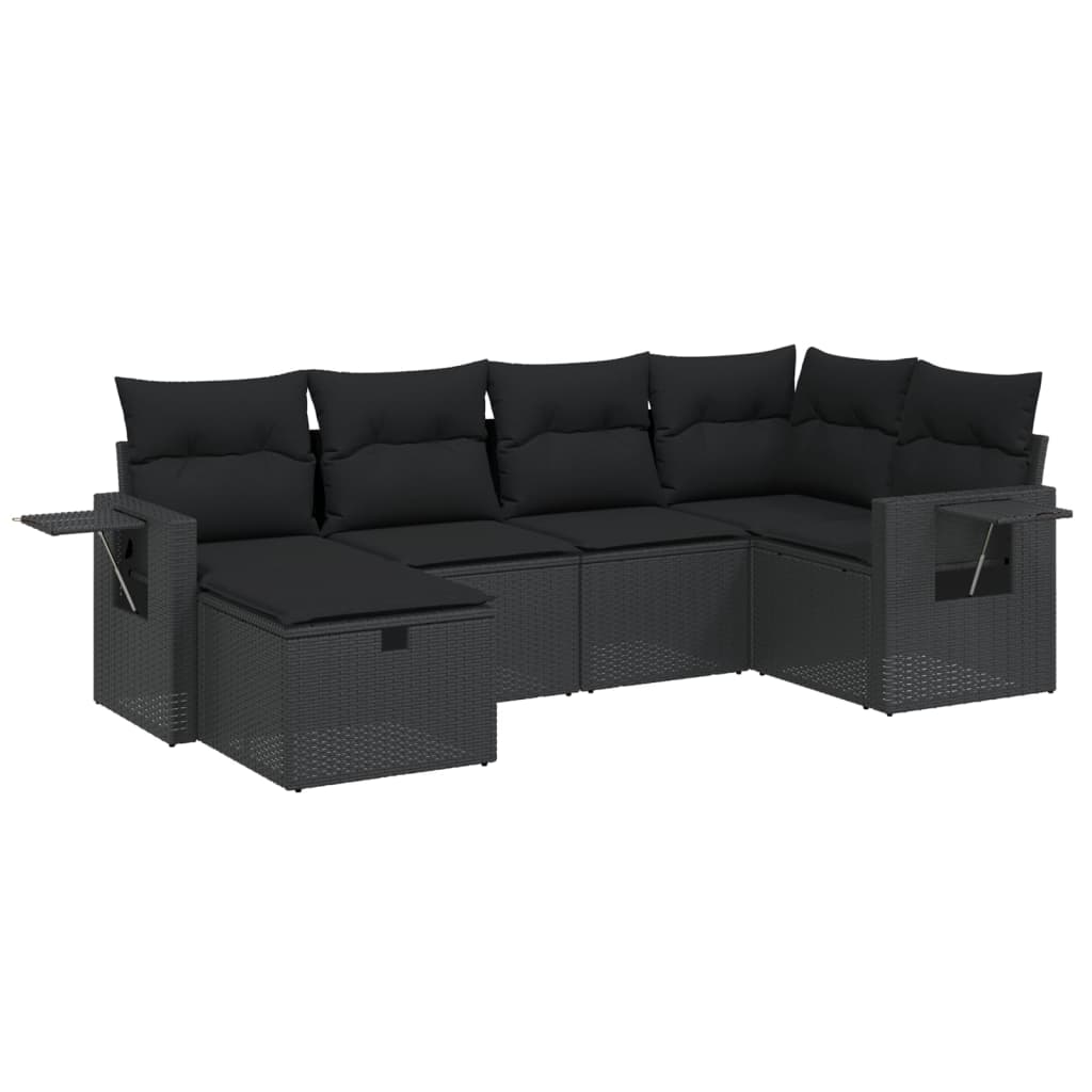 Set Mobilier De Grădină Cu Perne, 6 Piese, , Poliratan