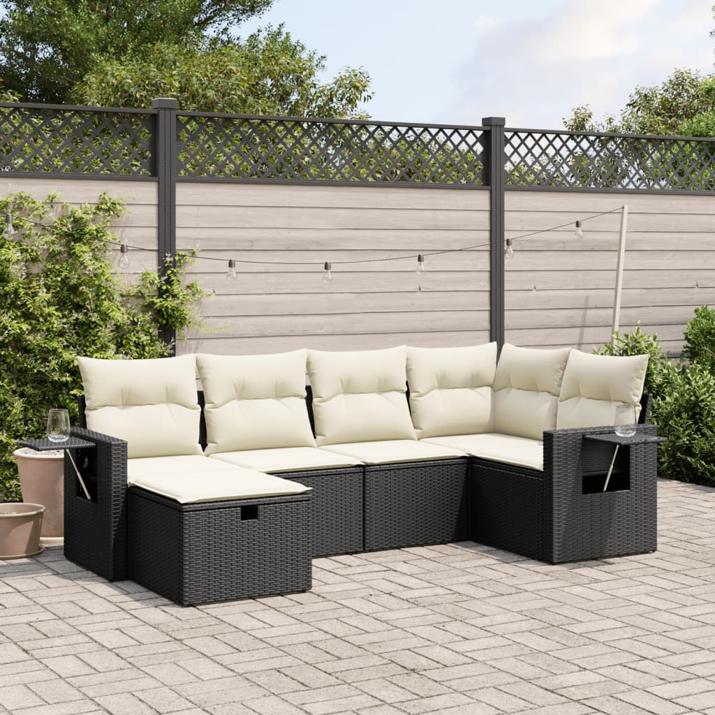 Set Mobilier De Grădină Cu Perne, 6 Piese, , Poliratan