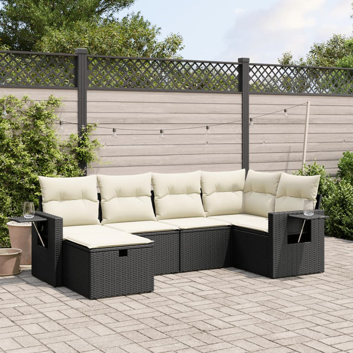 Set Mobilier De Grădină Cu Perne, 6 Piese, , Poliratan