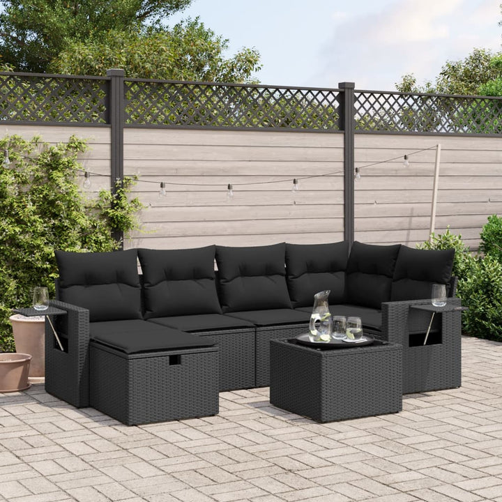 Set Mobilier De Grădină Cu Perne, 6 Piese, , Poliratan
