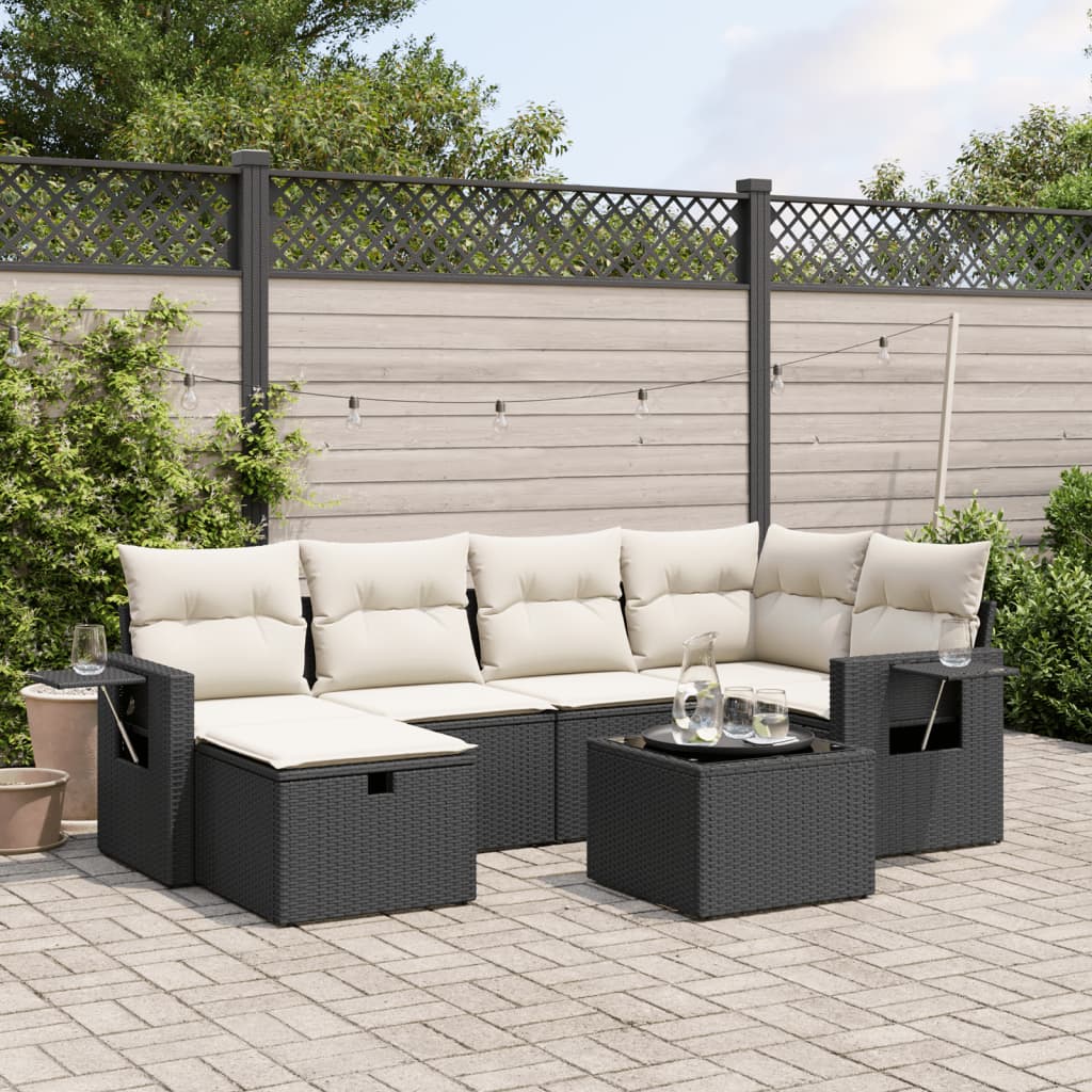 Set Mobilier De Grădină Cu Perne, 6 Piese, , Poliratan