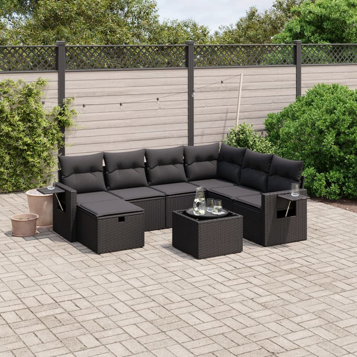 Set Canapele De Grădină, 7 Piese, Cu Perne, , Poliratan