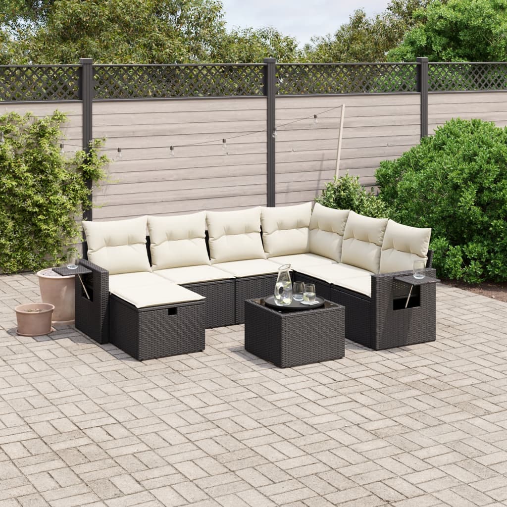Set Canapele De Grădină, 7 Piese, Cu Perne, , Poliratan