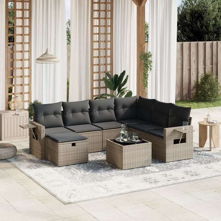 Set Canapele De Grădină, 7 Piese, Cu Perne, , Poliratan