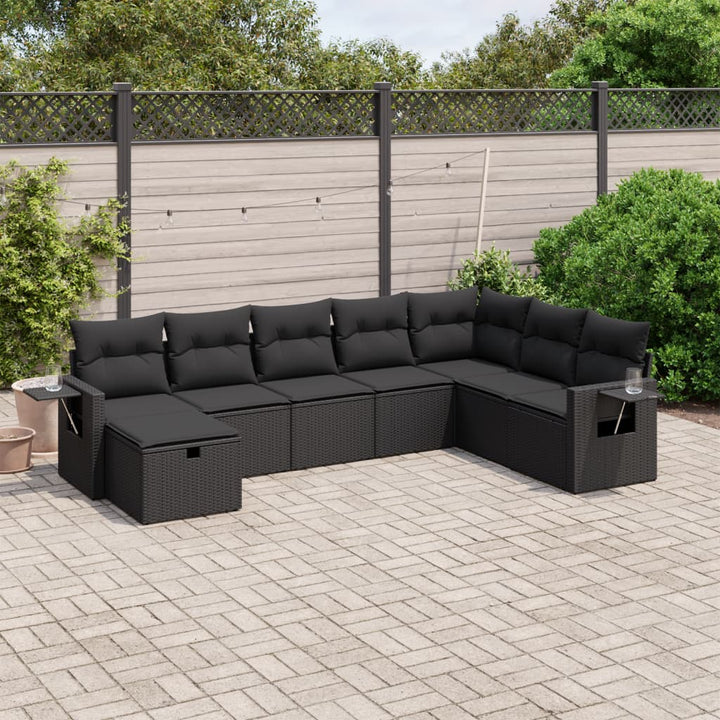 Set Canapele De Grădină, 8 Piese, Cu Perne, Bej, Poliratan