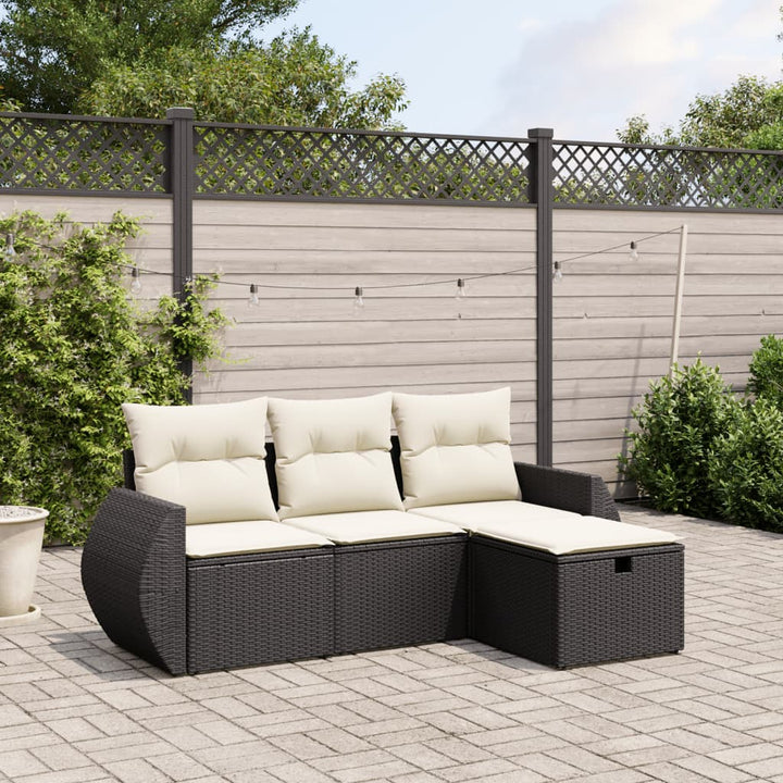 Set Mobilier De Grădină Cu Perne, 4 Piese, , Poliratan