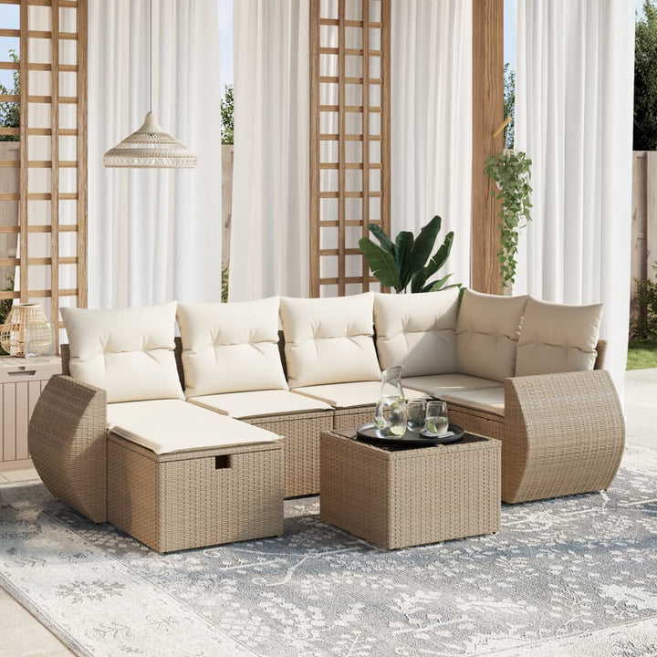 Set Mobilier De Grădină Cu Perne, 6 Piese, Negru, Poliratan