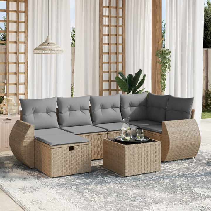 Set Mobilier De Grădină Cu Perne, 6 Piese, Negru, Poliratan