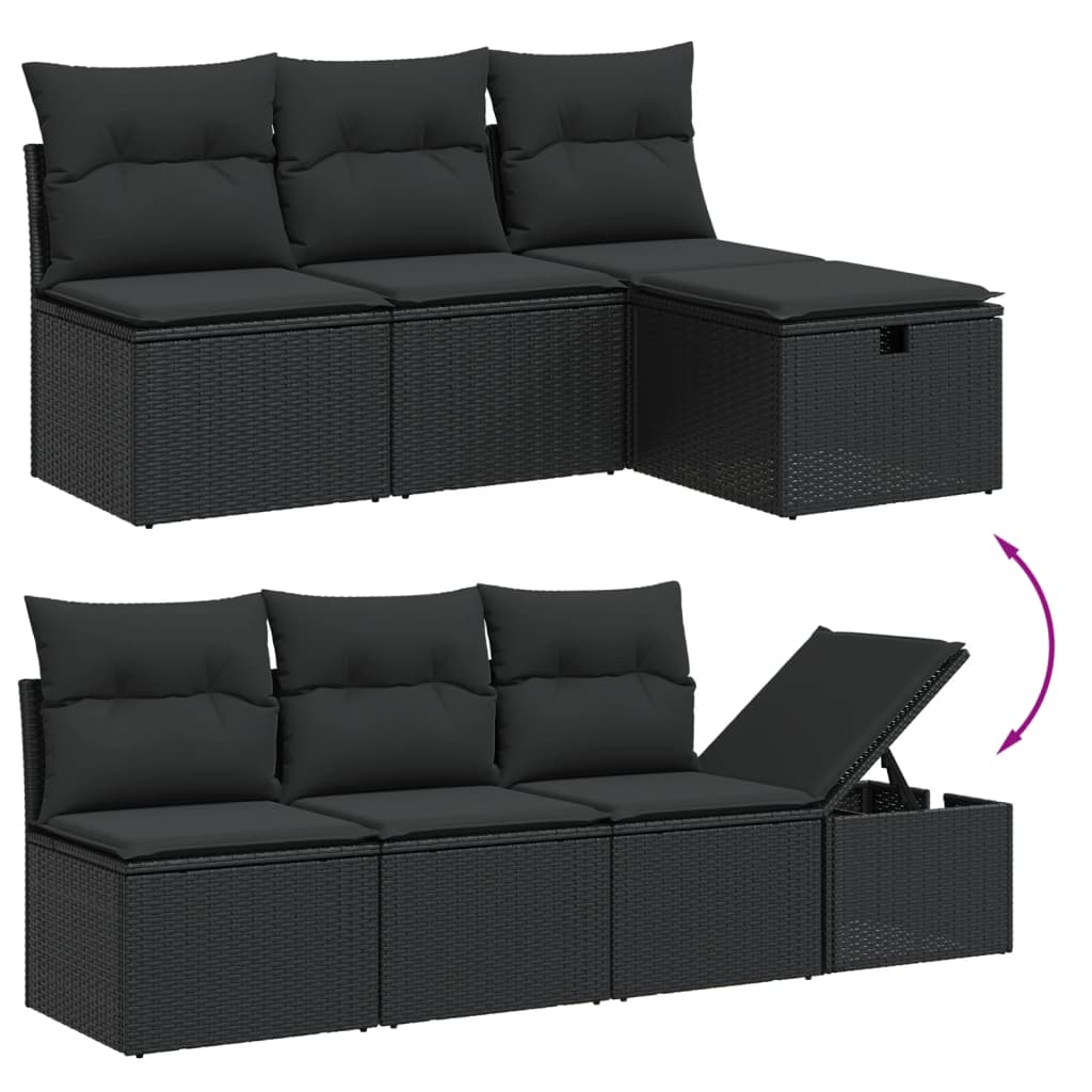 Set Canapele De Grădină Cu Perne, 7 Piese, , Poliratan