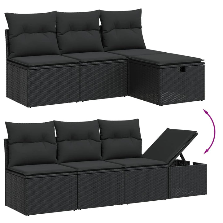 Set Canapele De Grădină Cu Perne, 7 Piese, , Poliratan