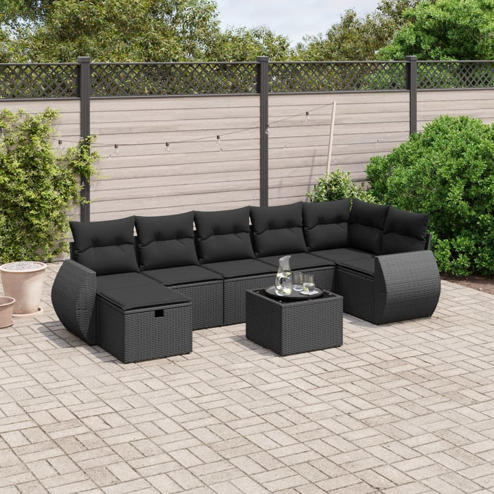Set Canapele De Grădină Cu Perne, 7 Piese, , Poliratan