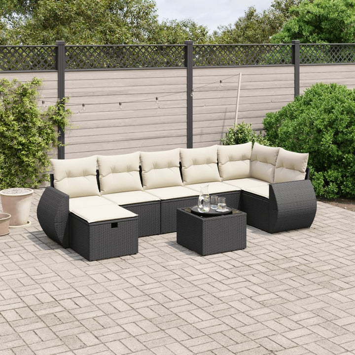 Set Canapele De Grădină Cu Perne, 7 Piese, , Poliratan