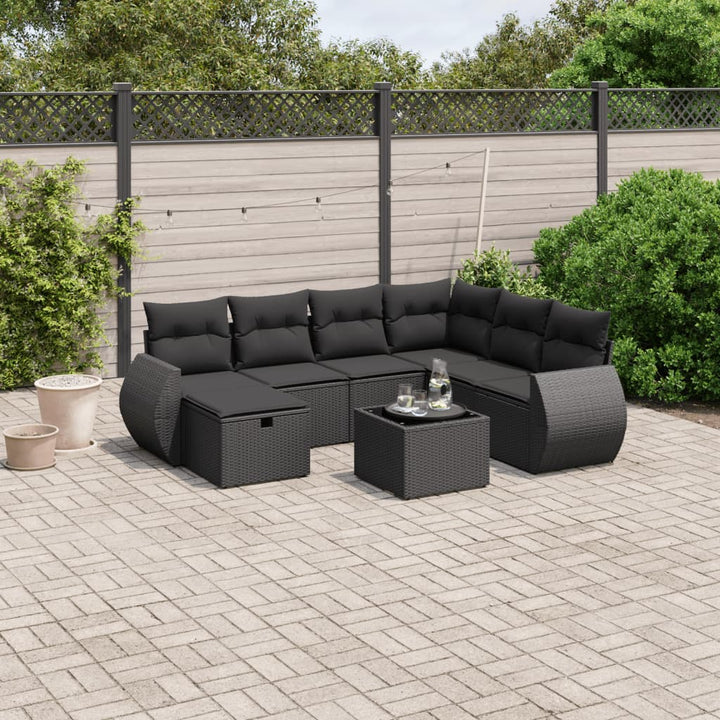 Set Canapele De Grădină, 8 Piese, Cu Perne, Bej, Poliratan