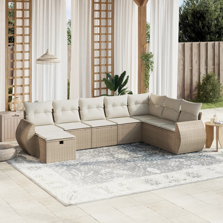 Set Mobilier De Grădină Cu Perne, 9 Piese, Negru, Poliratan