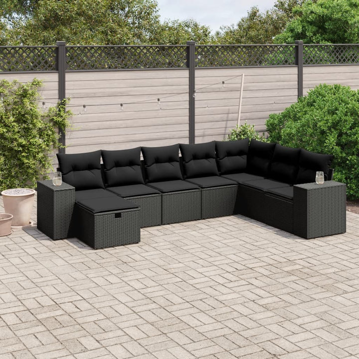 Set Canapele De Grădină, 8 Piese, Cu Perne, Bej, Poliratan