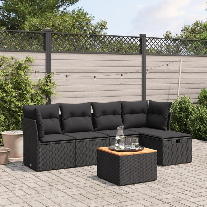 Set Mobilier Grădină Cu Perne, 6 Piese, , Poliratan