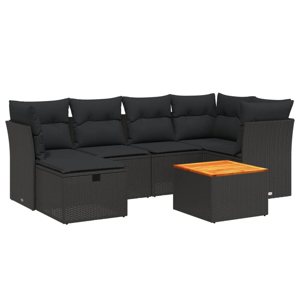 Set Canapele De Grădină Cu Perne, 7 Piese, , Poliratan