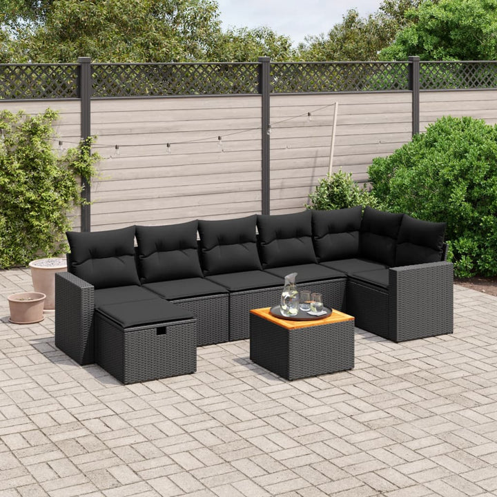 Set Canapele De Grădină Cu Perne, 8 Piese, Gri, Poliratan
