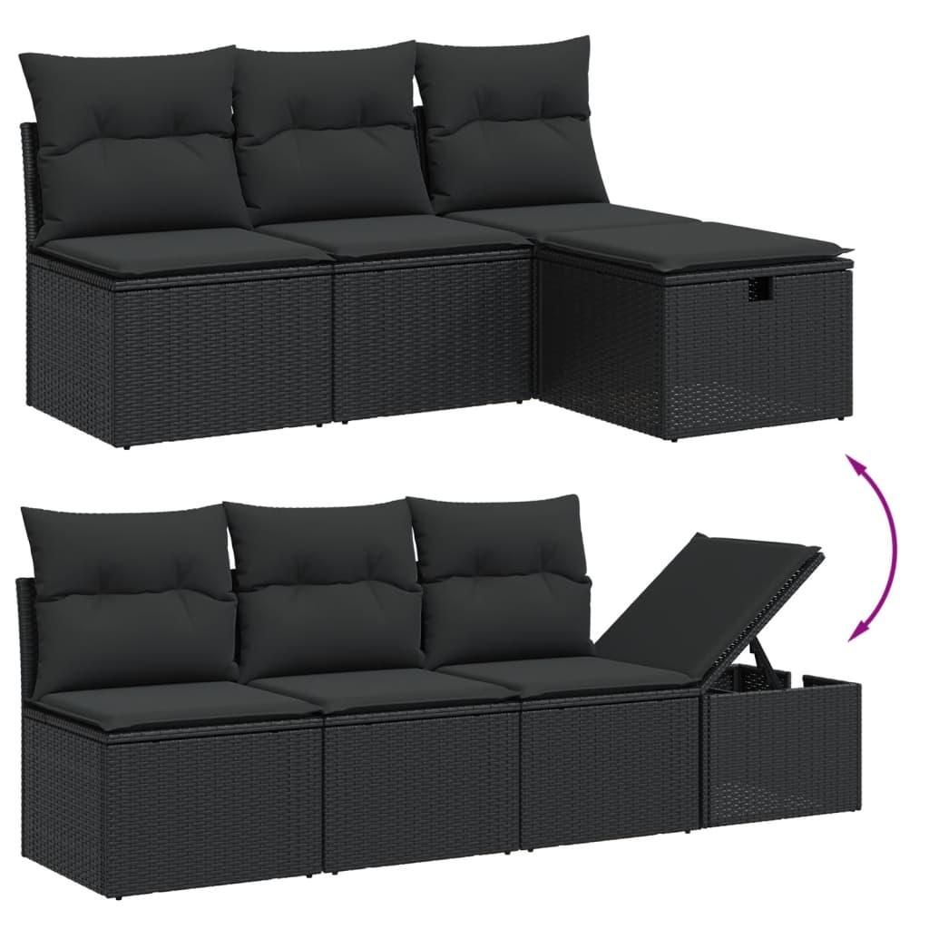 Set Mobilier De Grădină Cu Perne, 9 Piese, , Poliratan