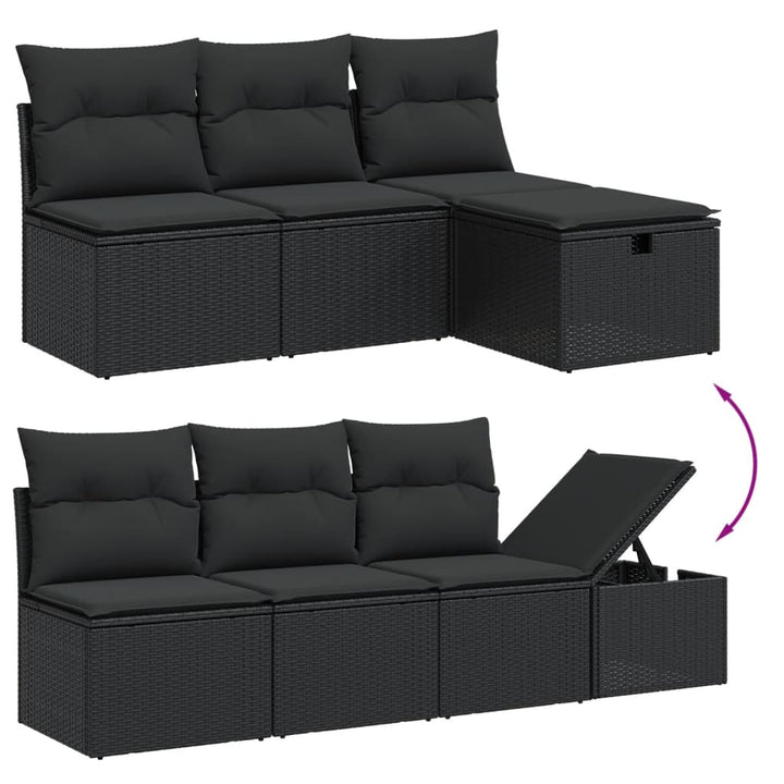 Set Mobilier De Grădină Cu Perne, 9 Piese, , Poliratan