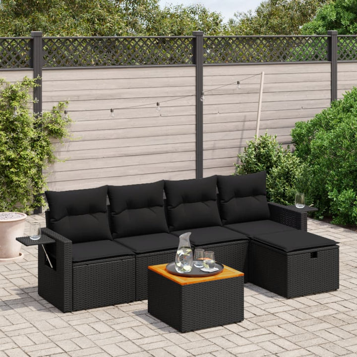 Set Mobilier De Grădină Cu Perne, 6 Piese, , Poliratan