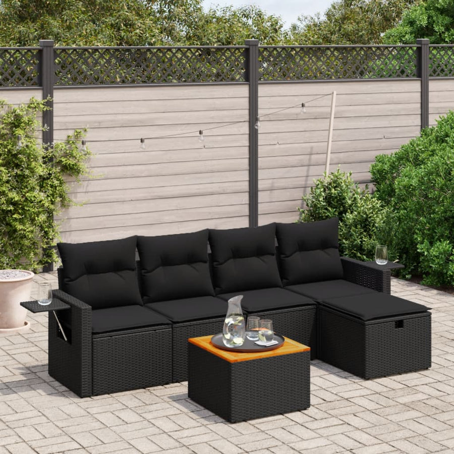 Set Mobilier De Grădină Cu Perne, 6 Piese, , Poliratan