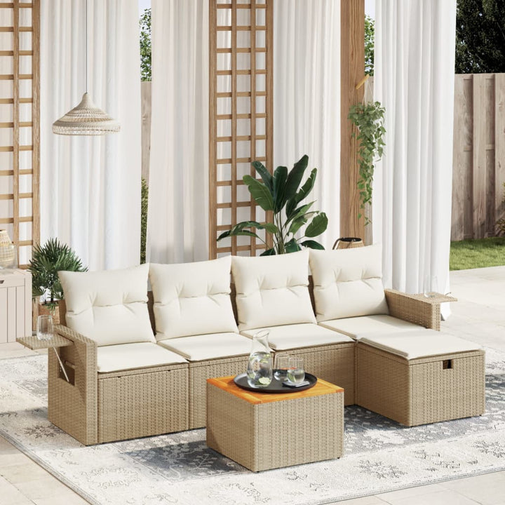 Set Mobilier De Grădină Cu Perne, 6 Piese, , Poliratan