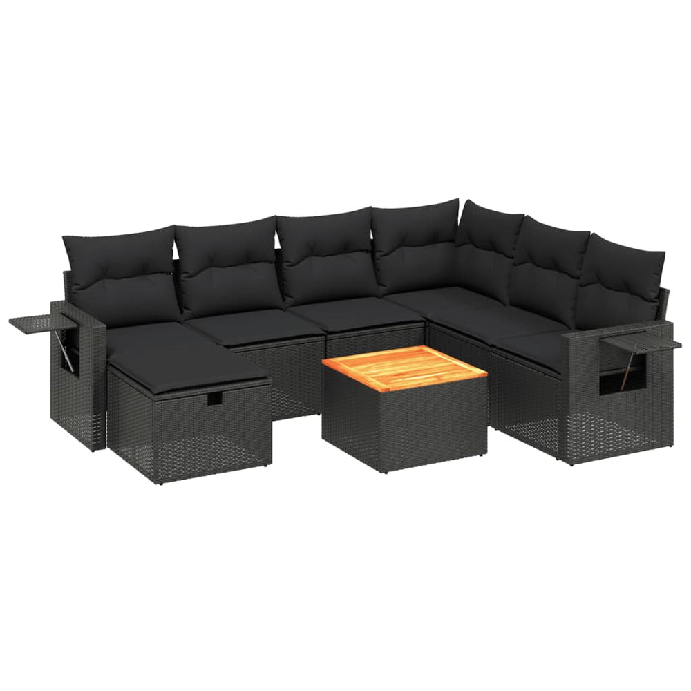 Set Mobilier De Grădină Cu Perne, 8 Piese, , Poliratan