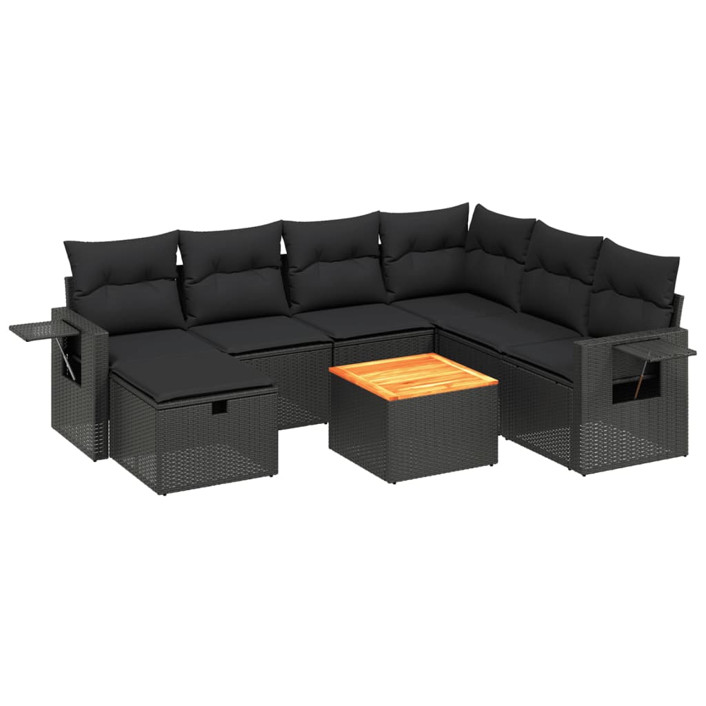 Set Mobilier De Grădină Cu Perne, 8 Piese, , Poliratan