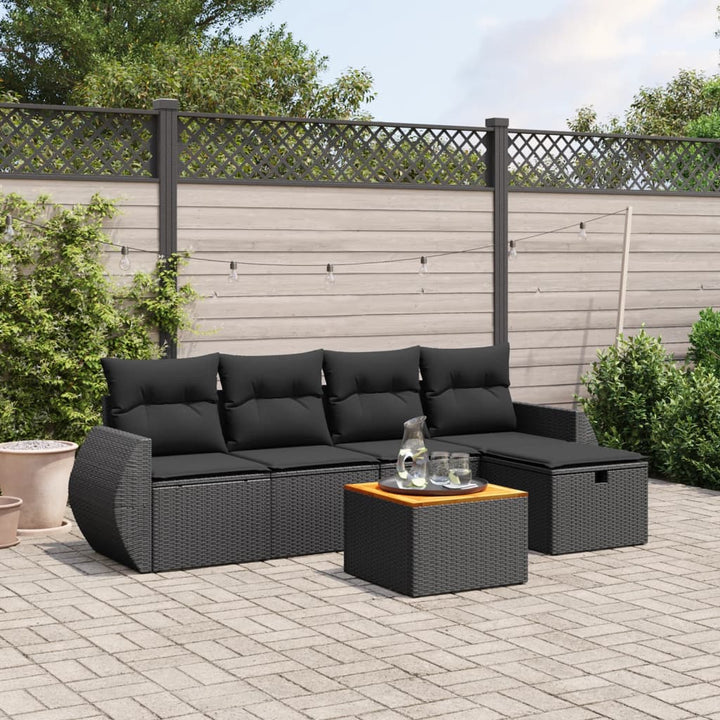 Set Mobilier Grădină Cu Perne, 6 Piese, , Poliratan