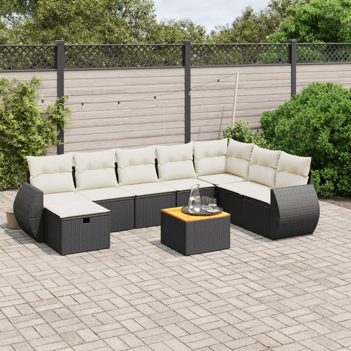 Set Mobilier De Grădină Cu Perne, 9 Piese, , Poliratan
