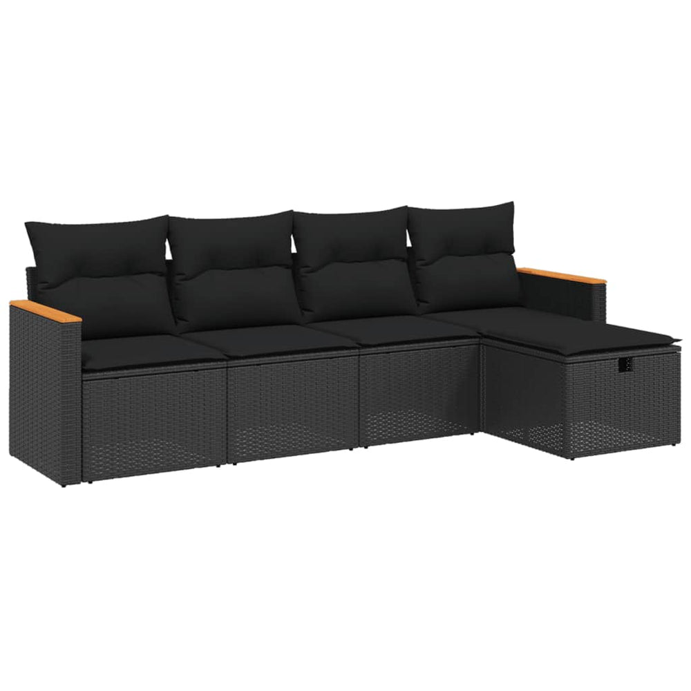 Set Mobilier De Grădină Cu Perne, 5 Piese, , Poliratan