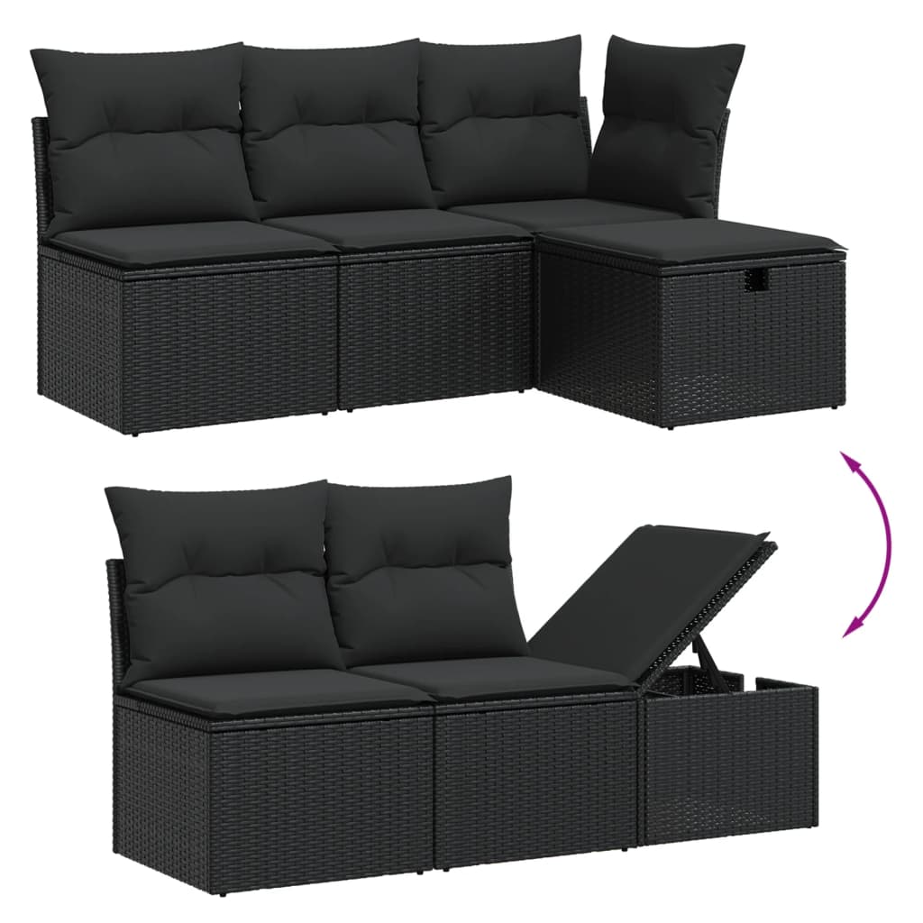 Set Mobilier De Grădină Cu Perne, 5 Piese, , Poliratan