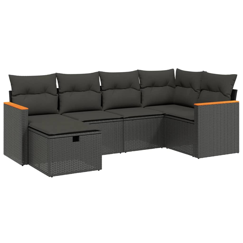 Set Mobilier De Grădină Cu Perne, 6 Piese, , Poliratan