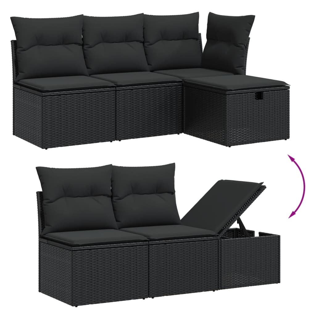 Set Mobilier De Grădină Cu Perne, 6 Piese, , Poliratan