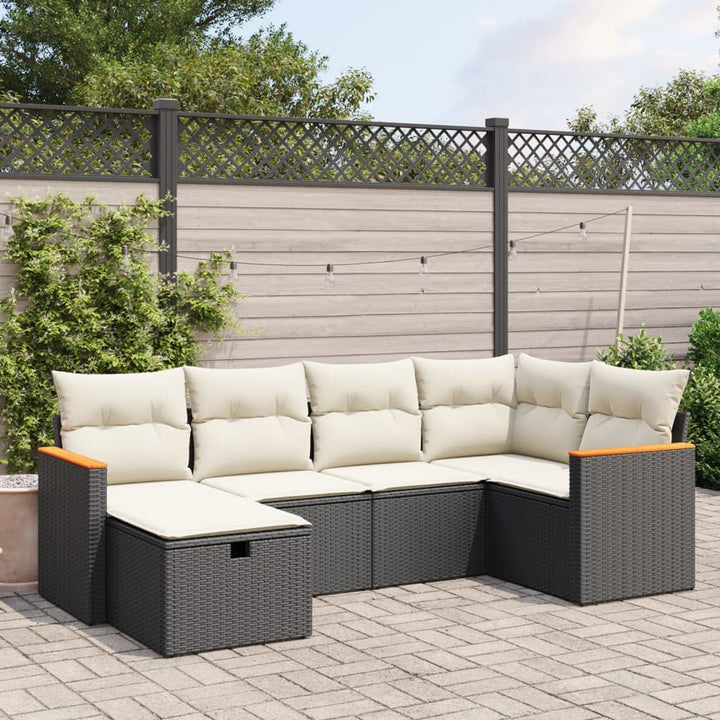 Set Mobilier De Grădină Cu Perne, 6 Piese, , Poliratan