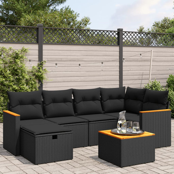 Set Mobilier De Grădină Cu Perne, 6 Piese, , Poliratan