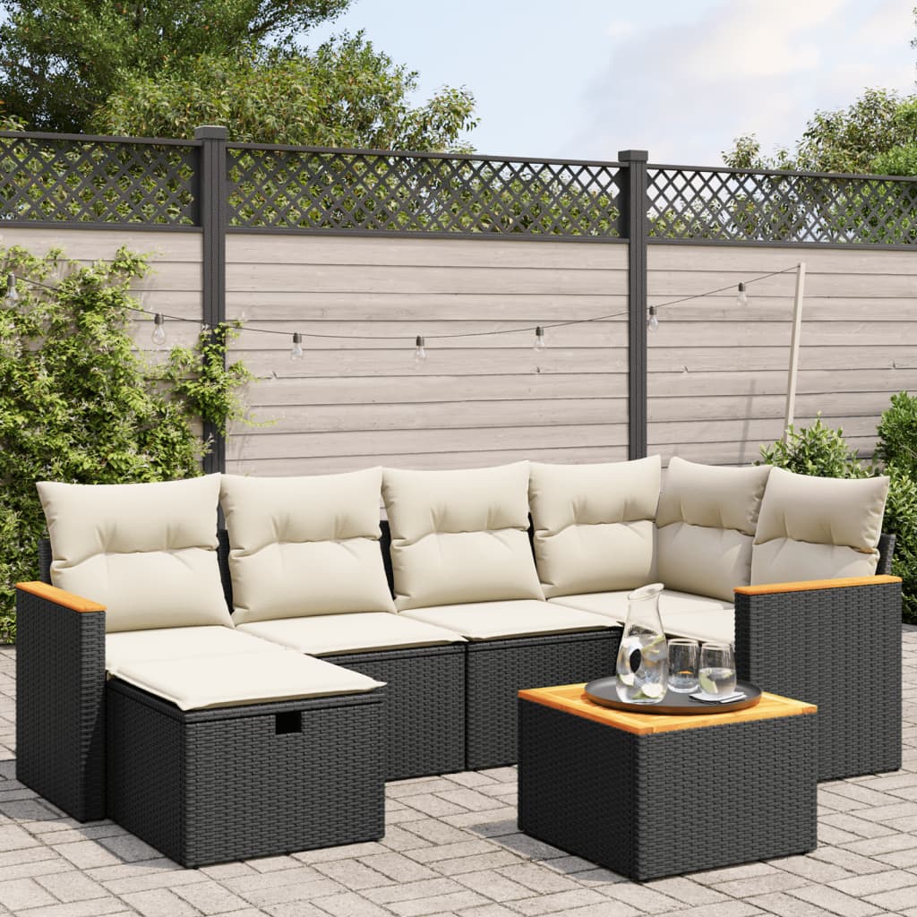 Set Mobilier De Grădină Cu Perne, 6 Piese, , Poliratan