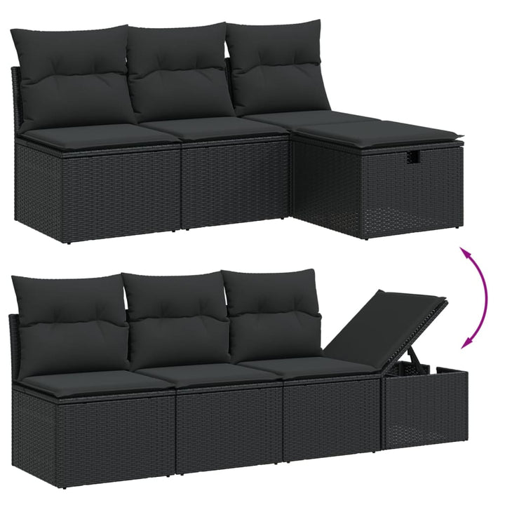 Set Canapele De Grădină Cu Perne, 7 Piese, , Poliratan