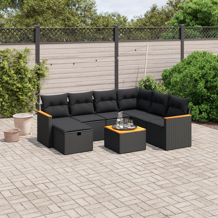 Set Canapele De Grădină Cu Perne, 7 Piese, , Poliratan
