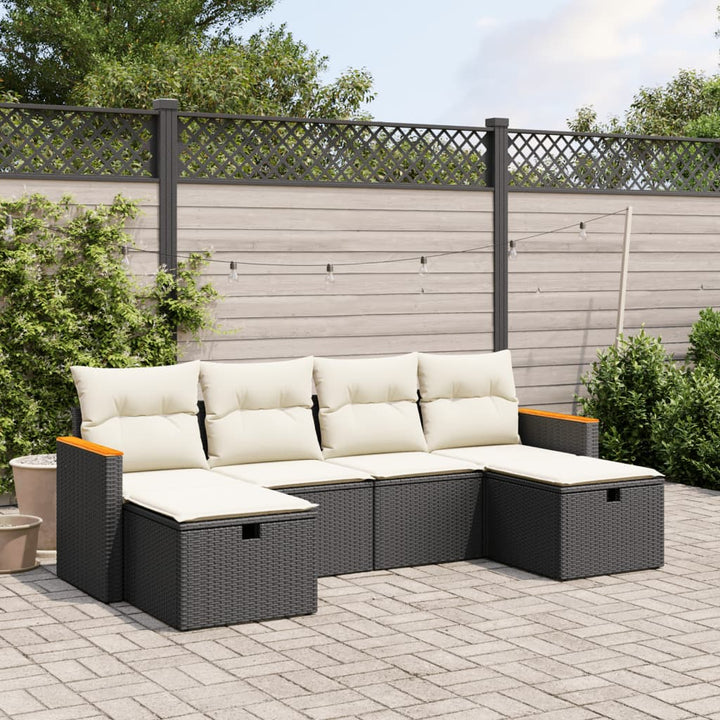 Set Mobilier De Grădină Cu Perne, 6 Piese, , Poliratan