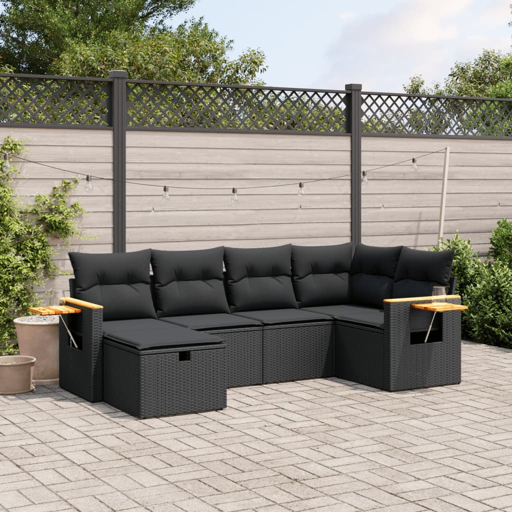 Set Canapele De Grădină, 7 Piese, Cu Perne, , Poliratan