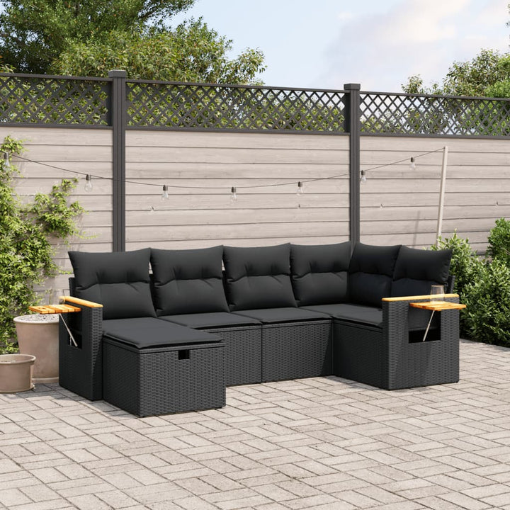 Set Canapele De Grădină, 7 Piese, Cu Perne, , Poliratan