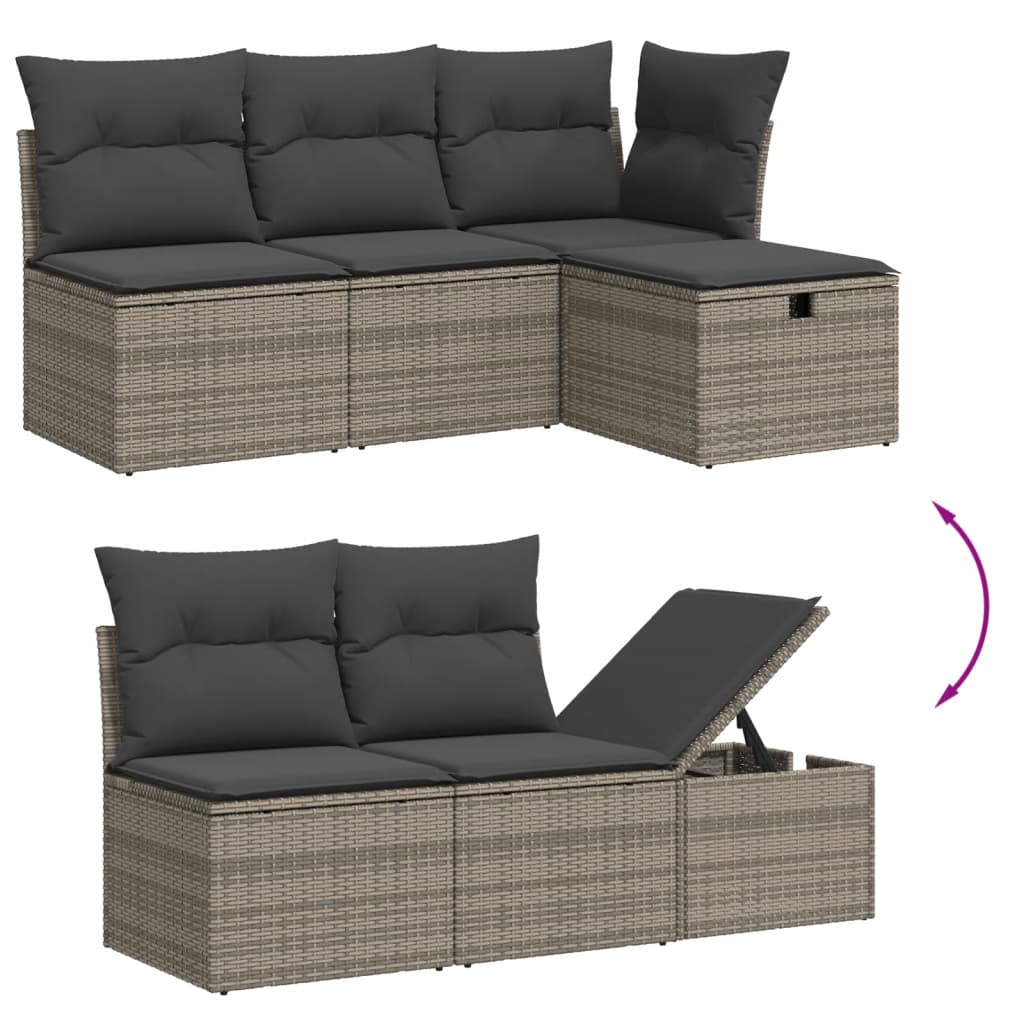 Set Canapele De Grădină, 7 Piese, Cu Perne, , Poliratan